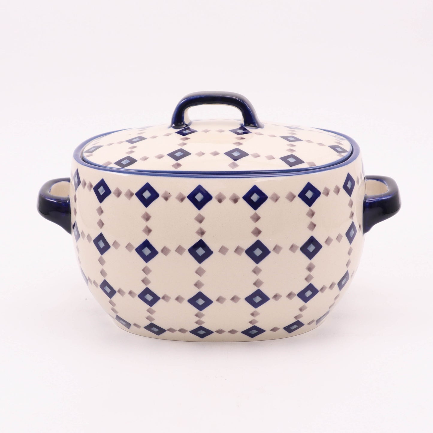 10"x7"x6" Rectangular Canister with Lid. Pattern: Diamonds
