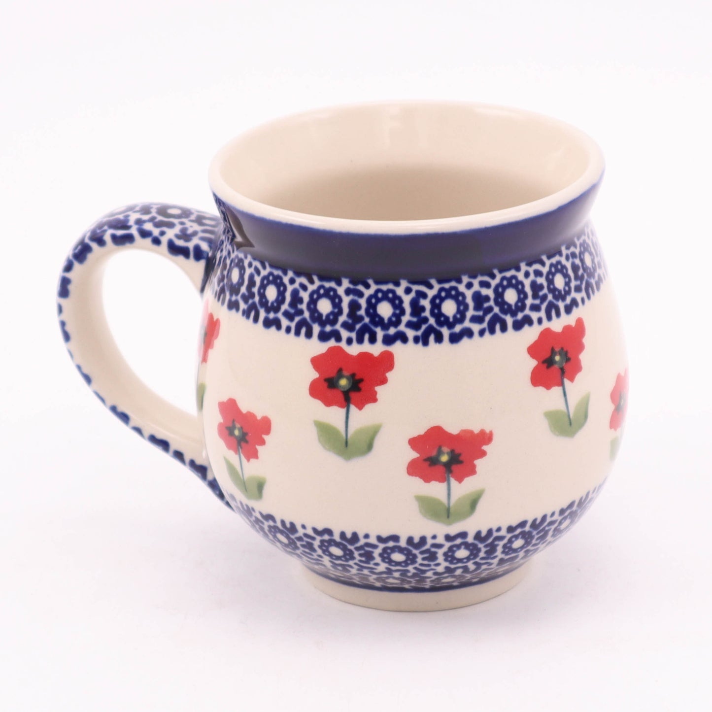 16oz Belly Mug. Pattern: Perky Poppy