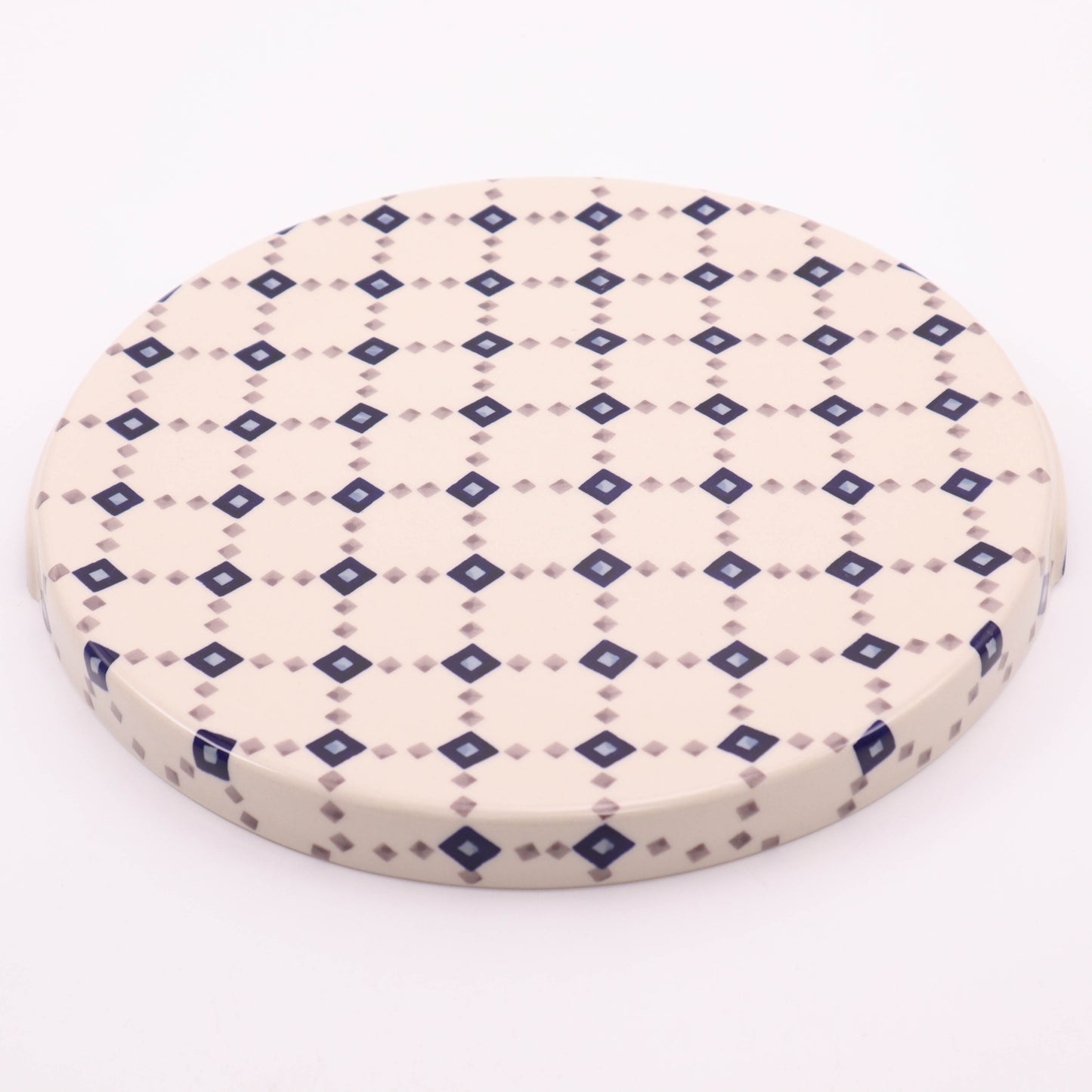 12.5" Cake Plate. Pattern: Diamonds
