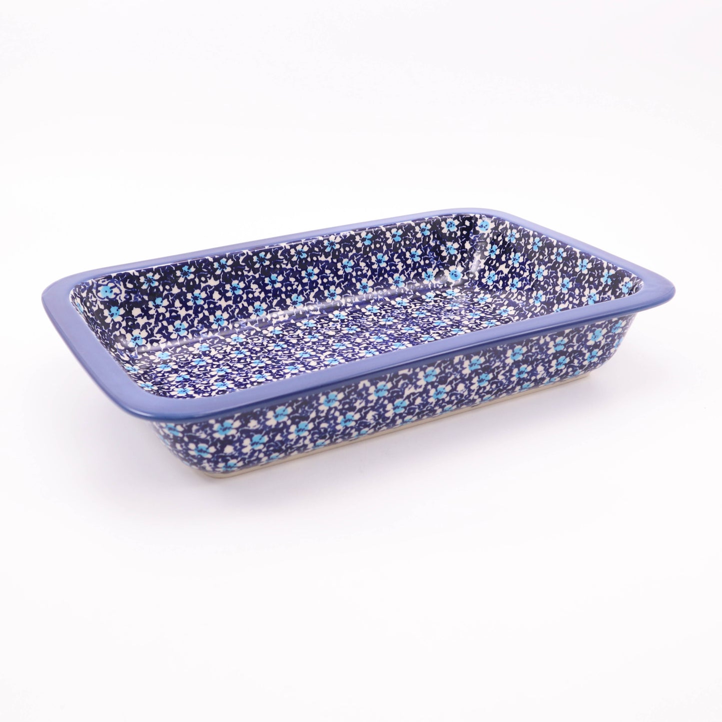 15"x9.5"x2.5" Rectangular Baker with Lip. Pattern: Floral Crush