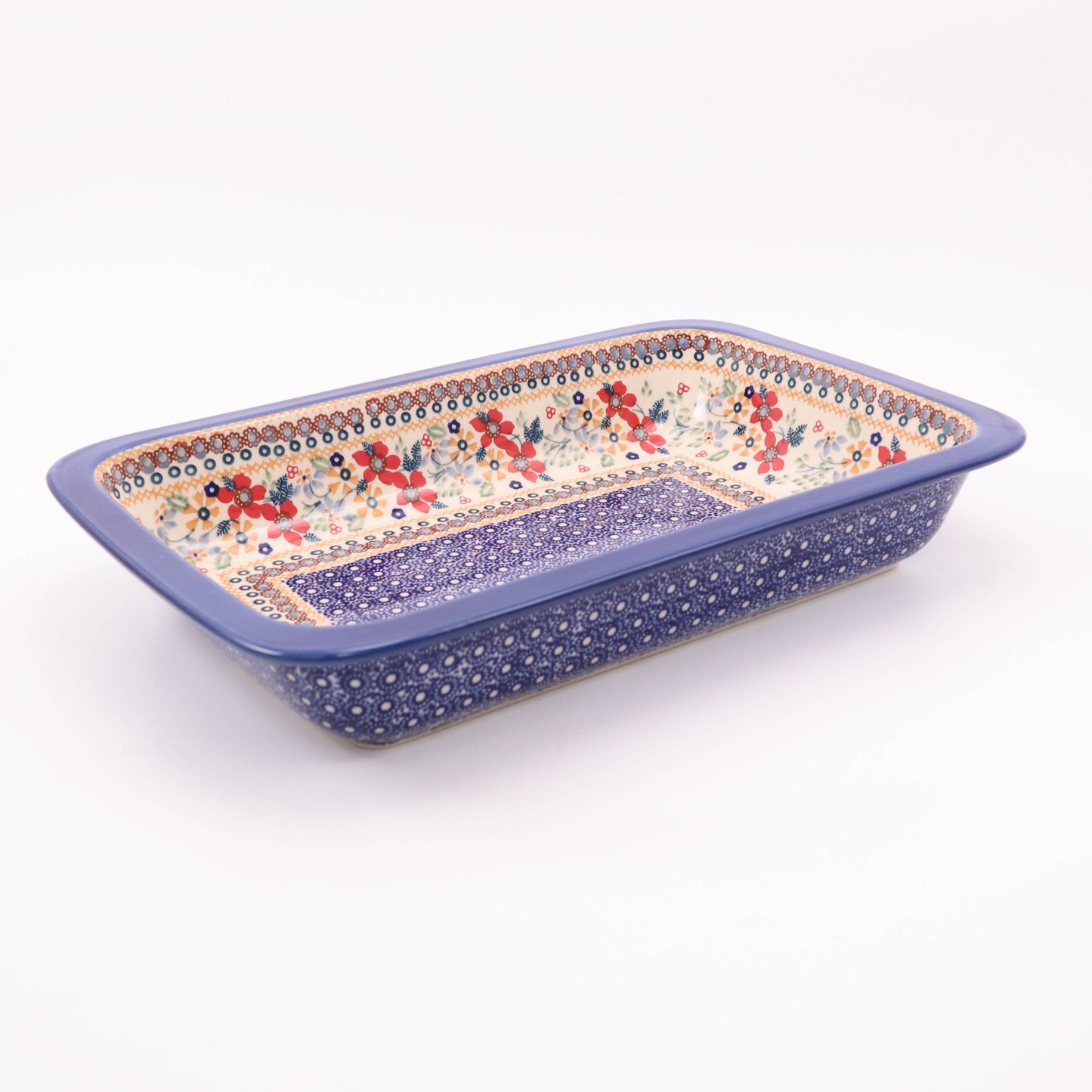 15"x9.5"x2.5" Rectangular Baker with Lip. Pattern: Legacy