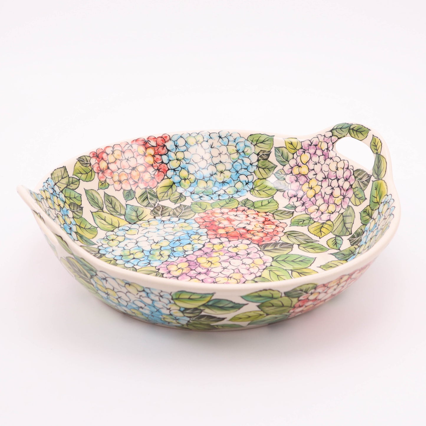 14" Round Bowl with Handles. Pattern: A45