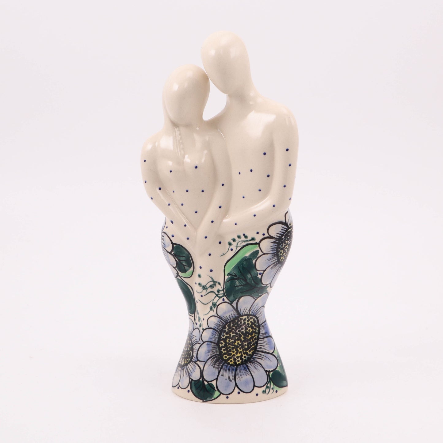 4.5"x10" Couple Figurine.Pattern: Blue Daisy