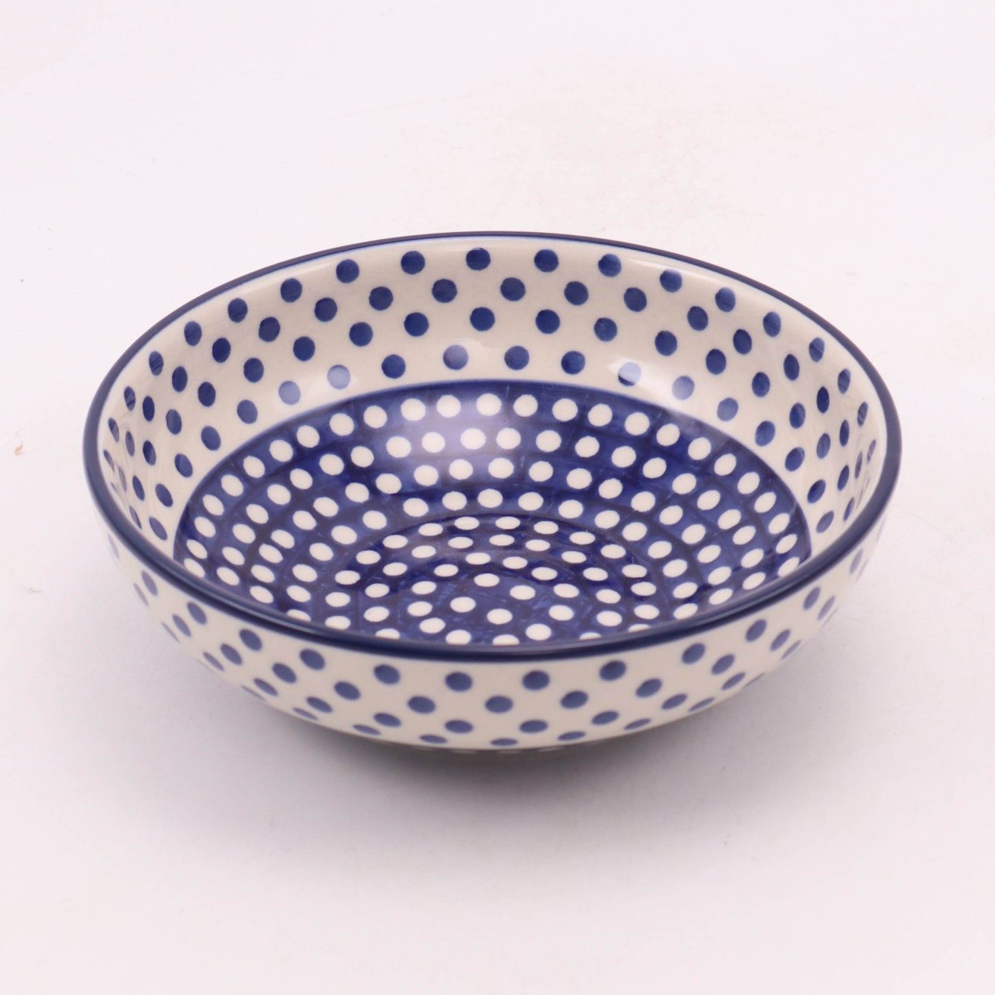 6.5" Shallow Bowl. Pattern: Polka Dot Perfection