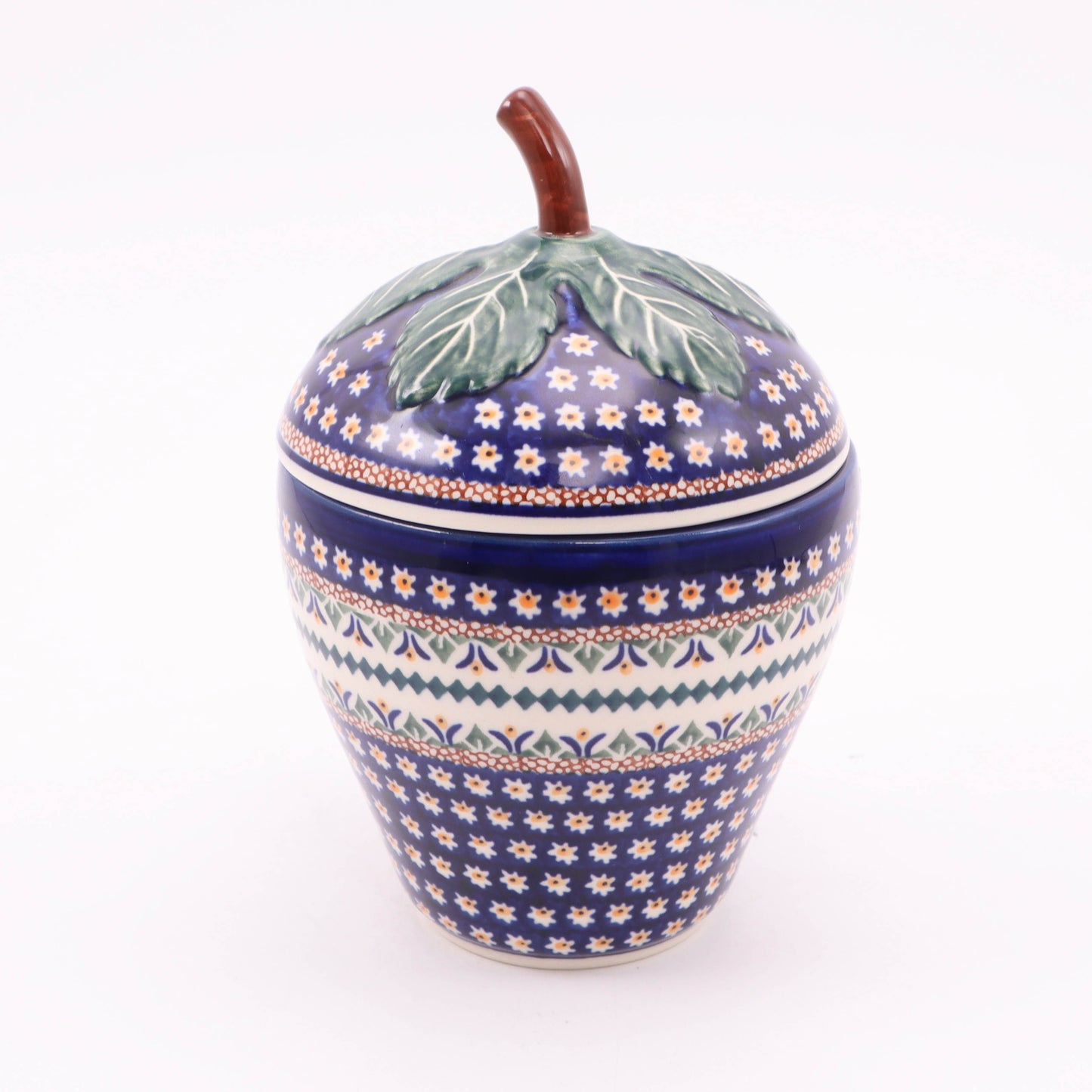 5"x8" Apple Container with Lid .Pattern: Tiny Daisy A