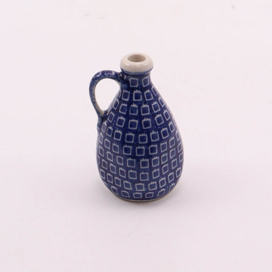 3" Wide Vase. Pattern: Blue Tiles