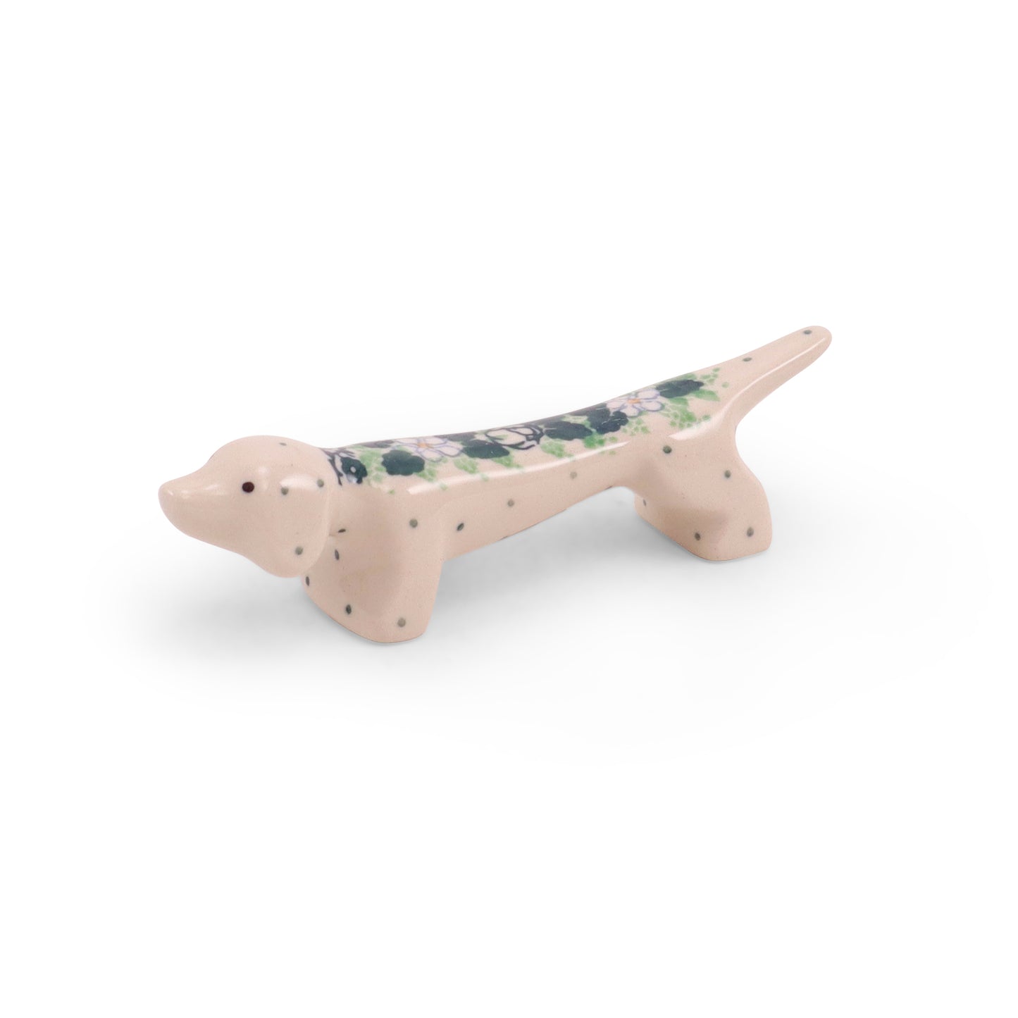 4.5" Long Dog Utensil Stand. Pattern: Irish Spring