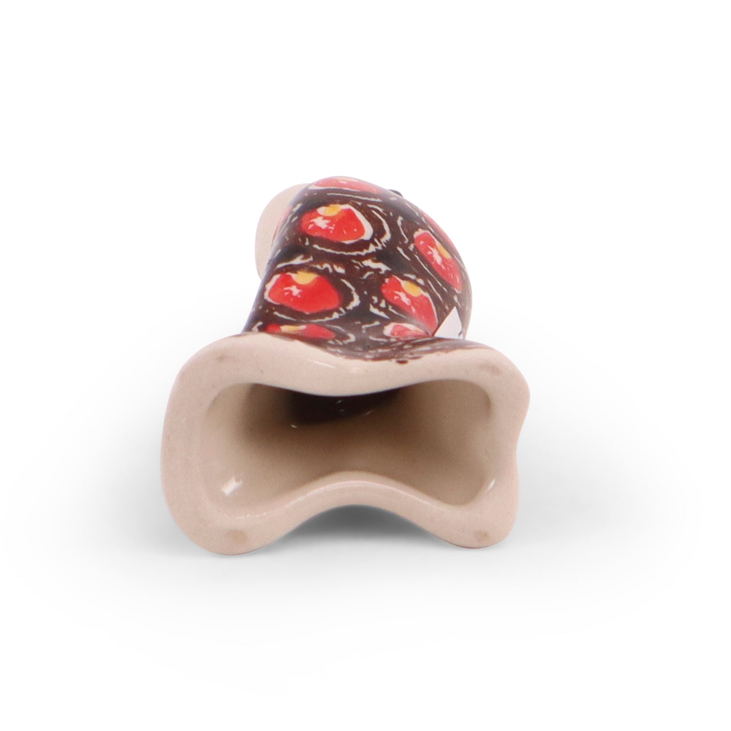 4" Pie Bird .Pattern: Merlot