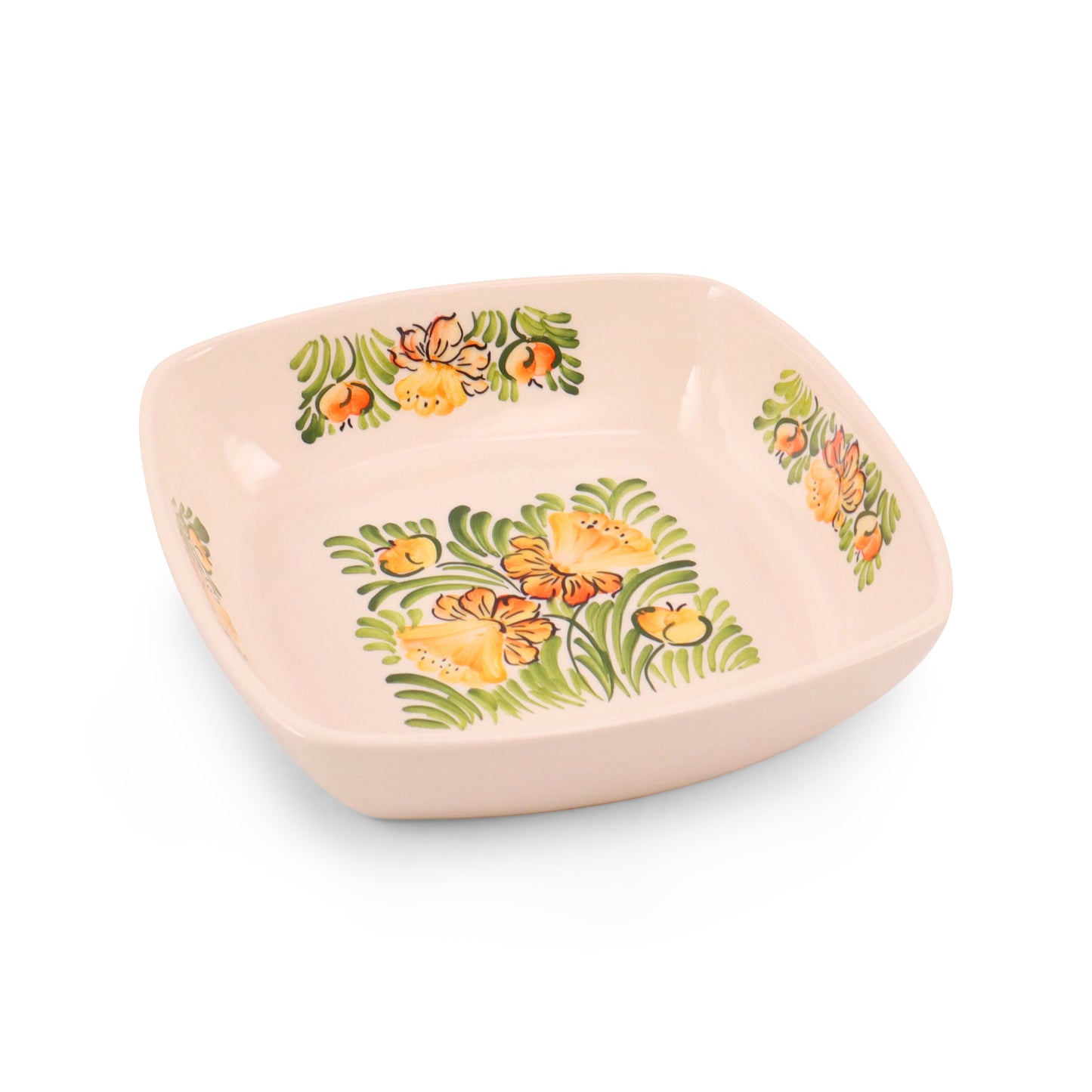 8"x8" Square Bowl 2Q. Pattern: Daffodil