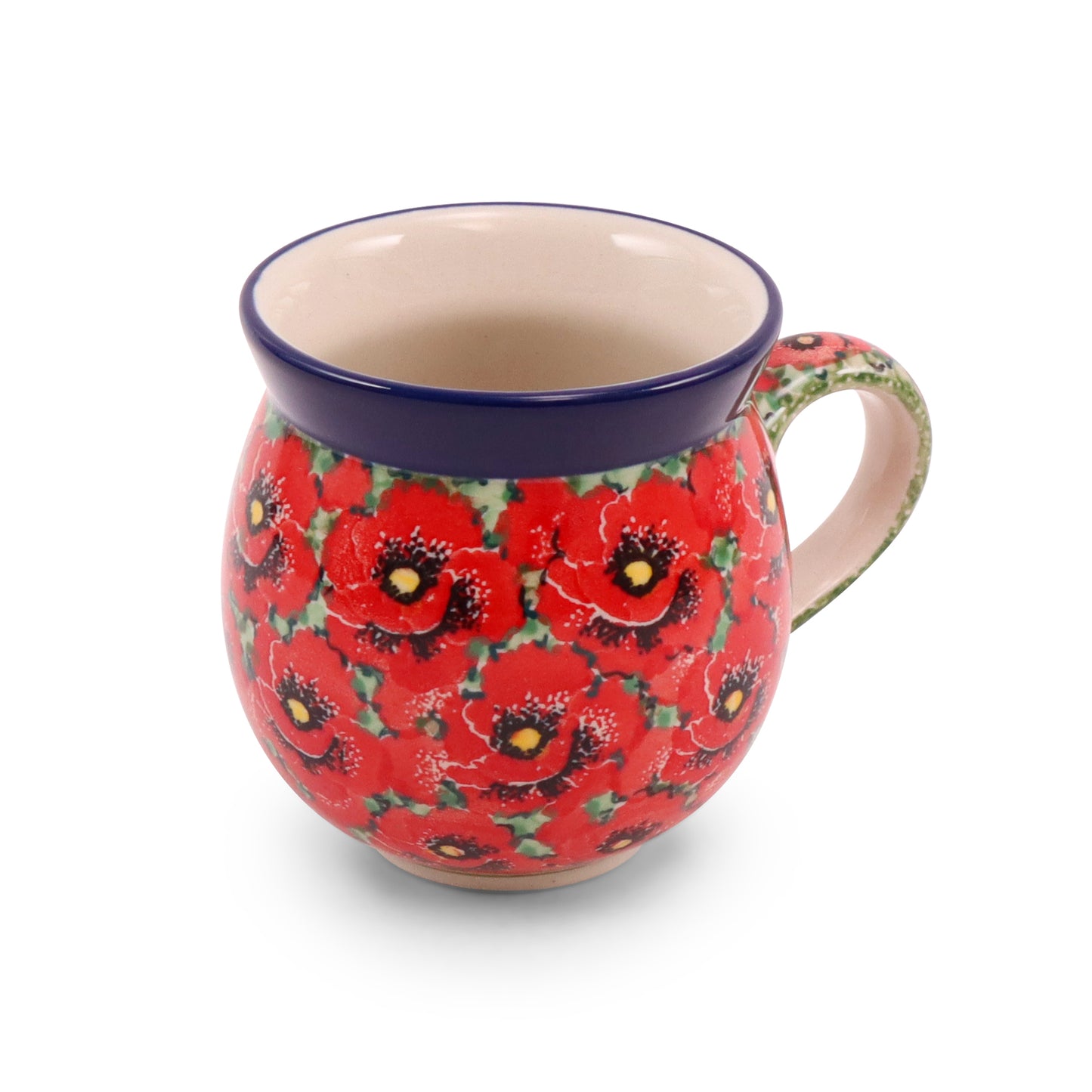 12oz Belly Mug. Pattern: Scarlet Surroundings