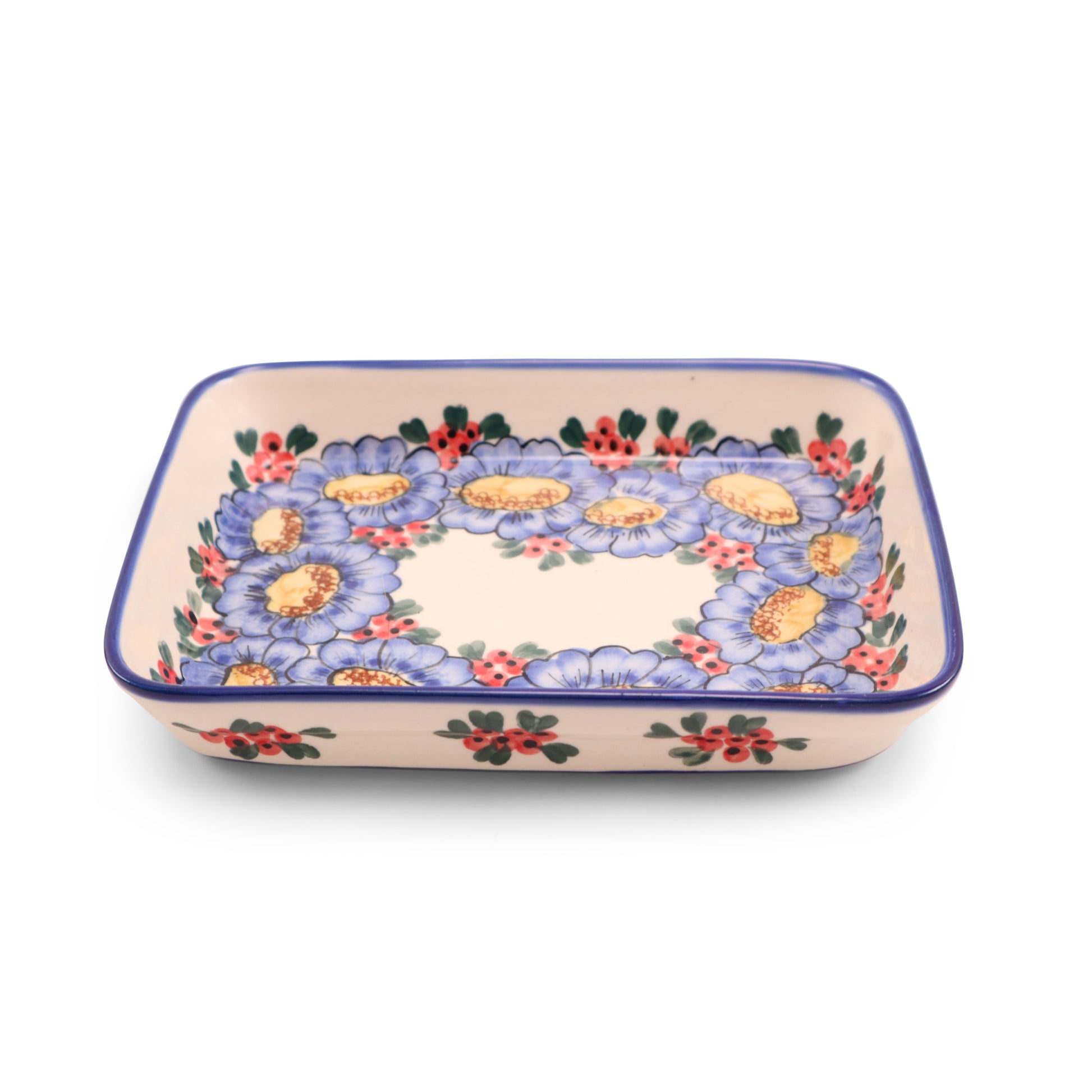 9.5"x7.5" Rectangular Baker. Pattern: Full Bloom