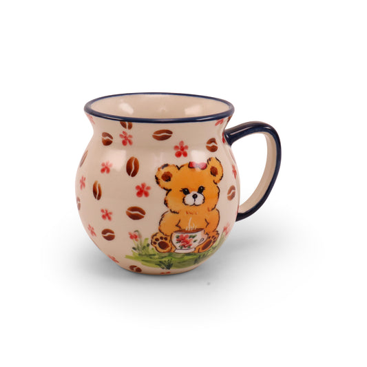 12oz Belly Mug LE. Pattern: Bear and Coffee