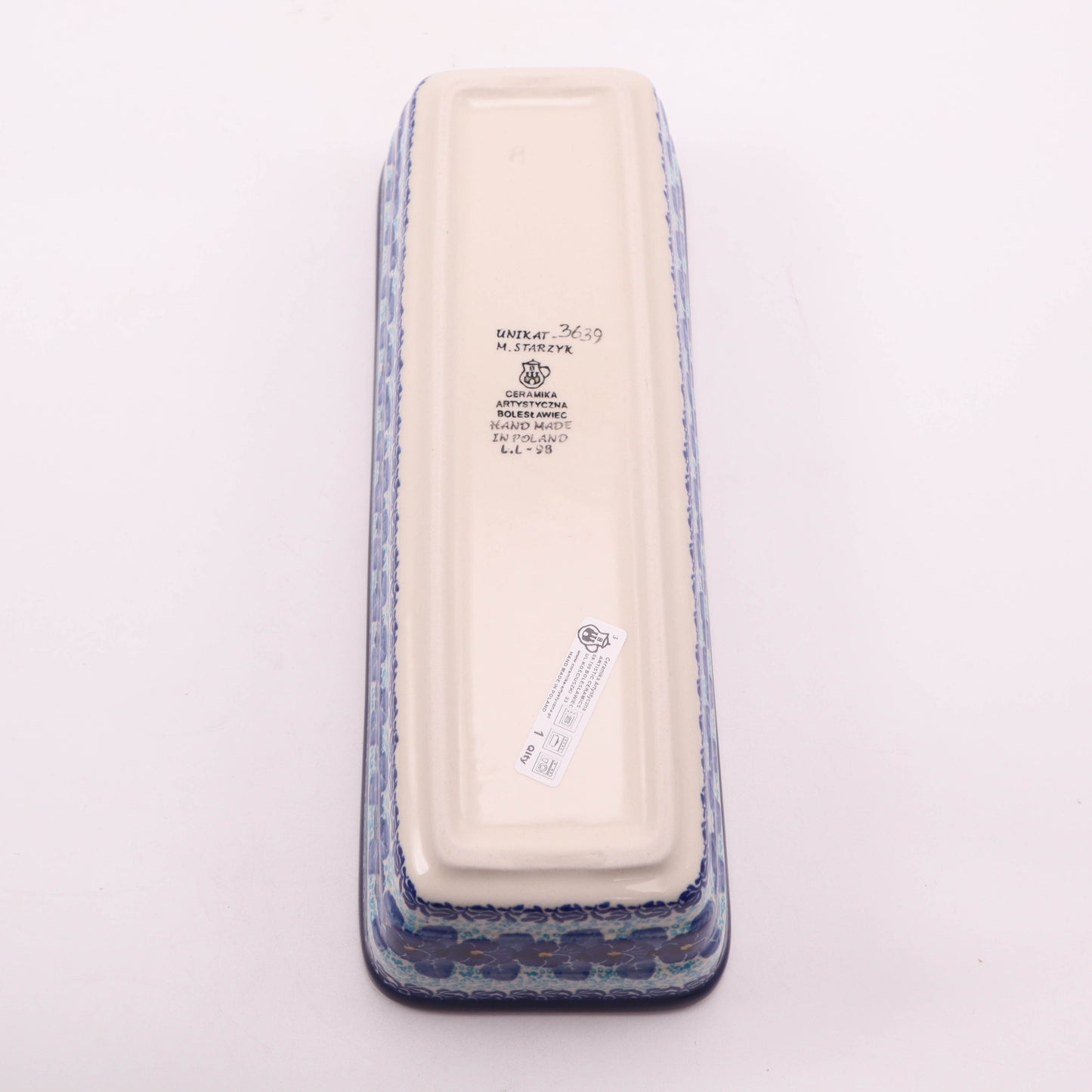 12"x4.5" Long Rectangular Baker. Pattern: Perfect Pansy