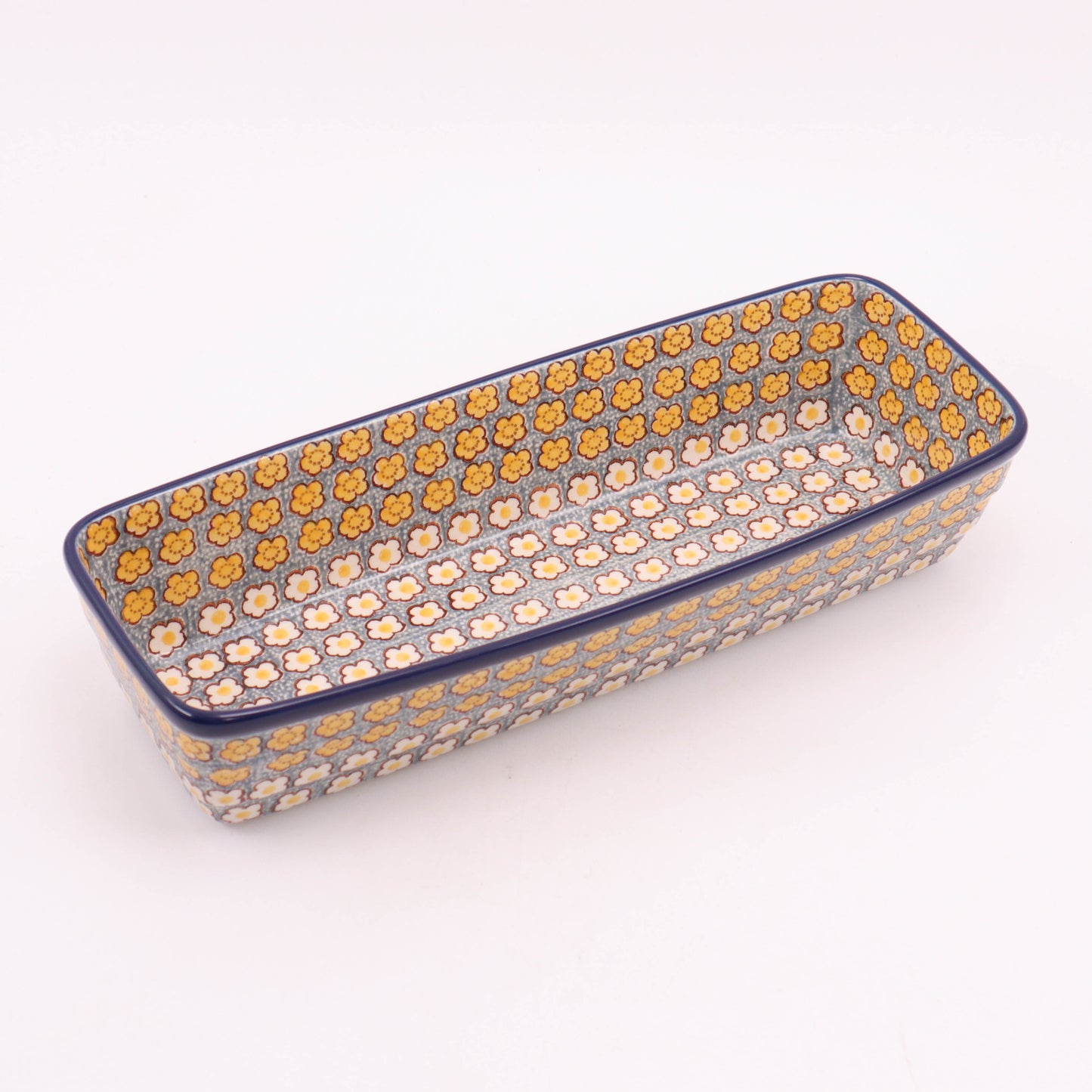 12"x4.5" Long Rectangular Baker. Pattern: Fancy Free