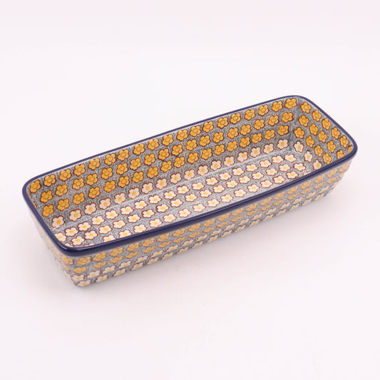 12"x4.5" Long Rectangular Baker. Pattern: Fancy Free
