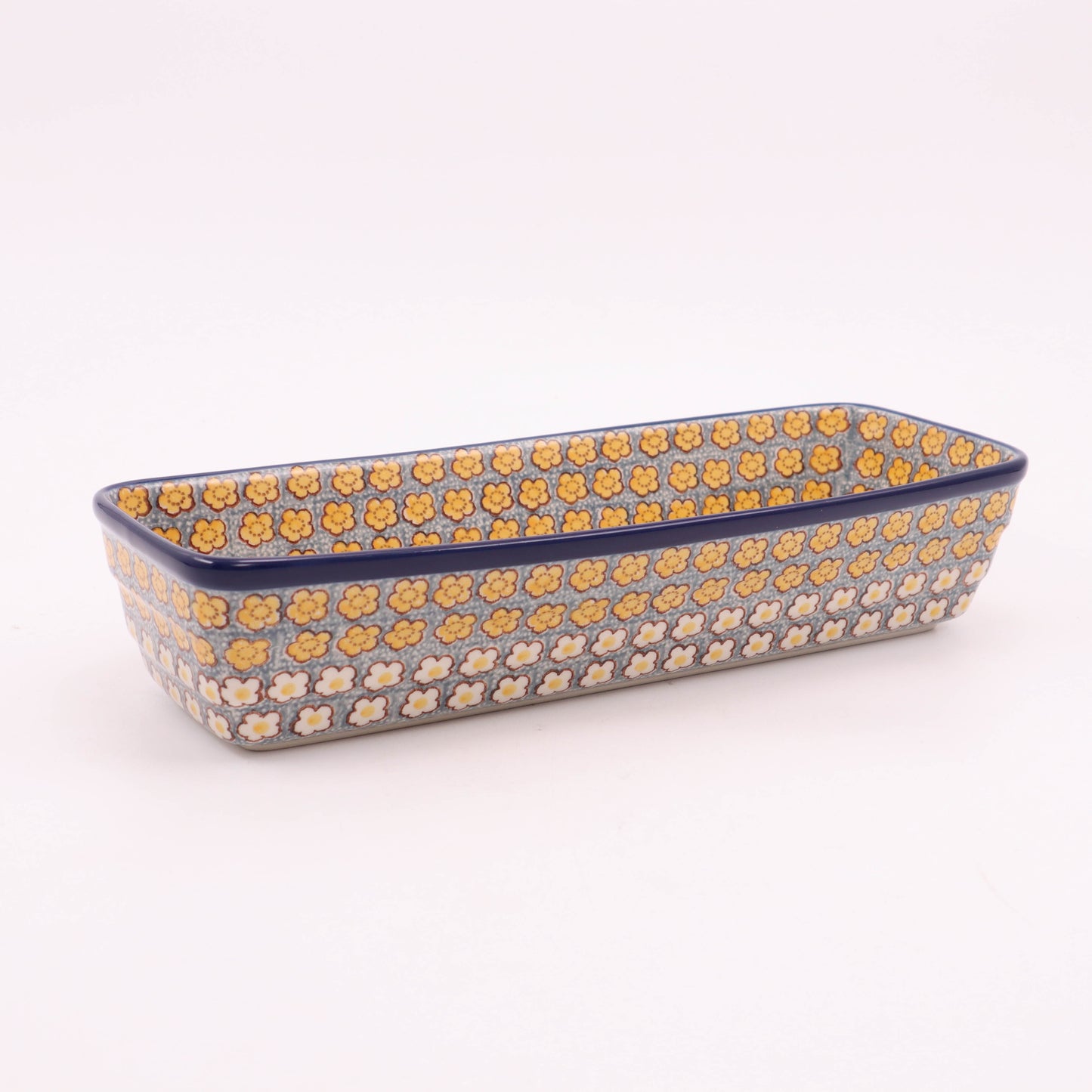 12"x4.5" Long Rectangular Baker. Pattern: Fancy Free