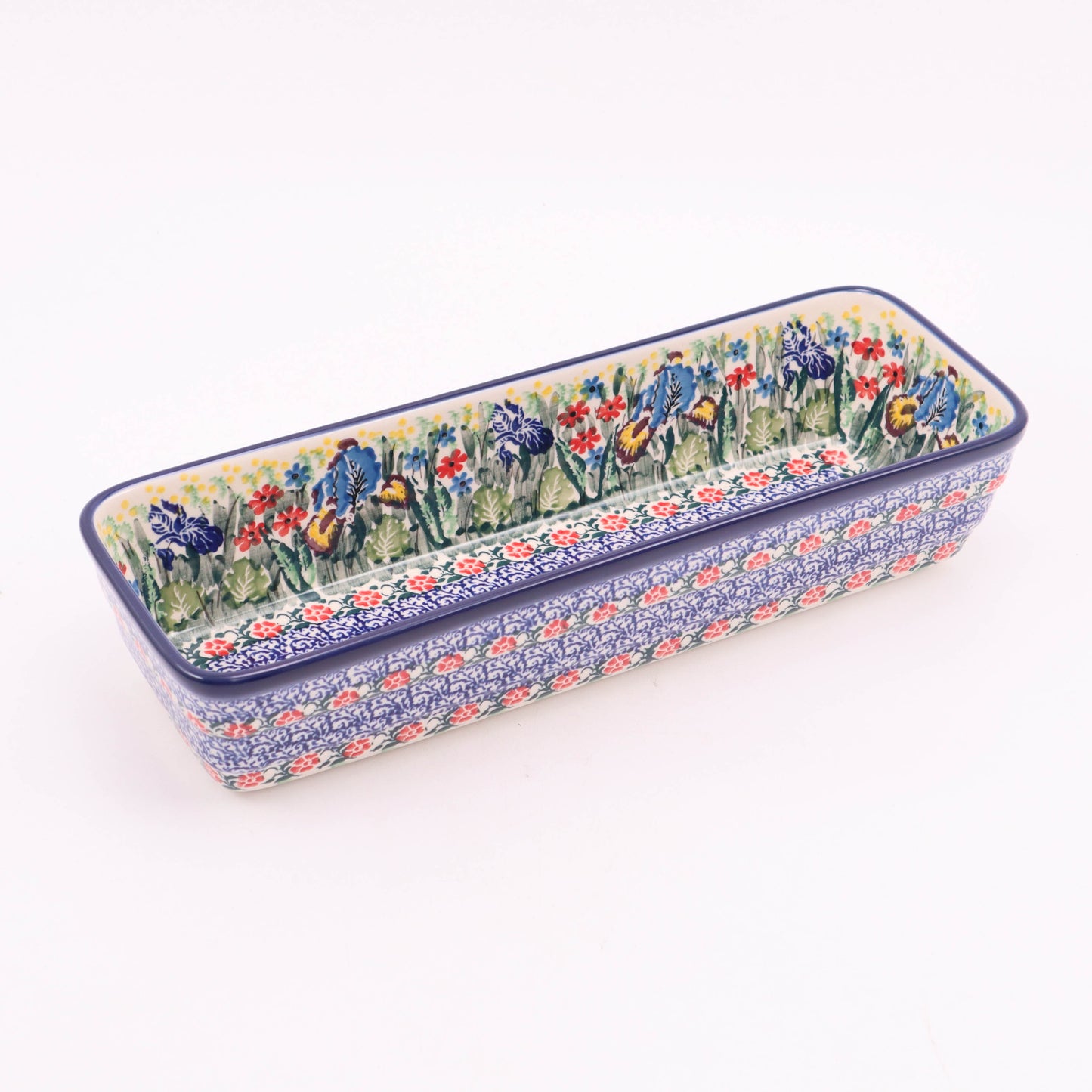 12"x4.5" Long Rectangular Baker. Pattern: Field of Dreams