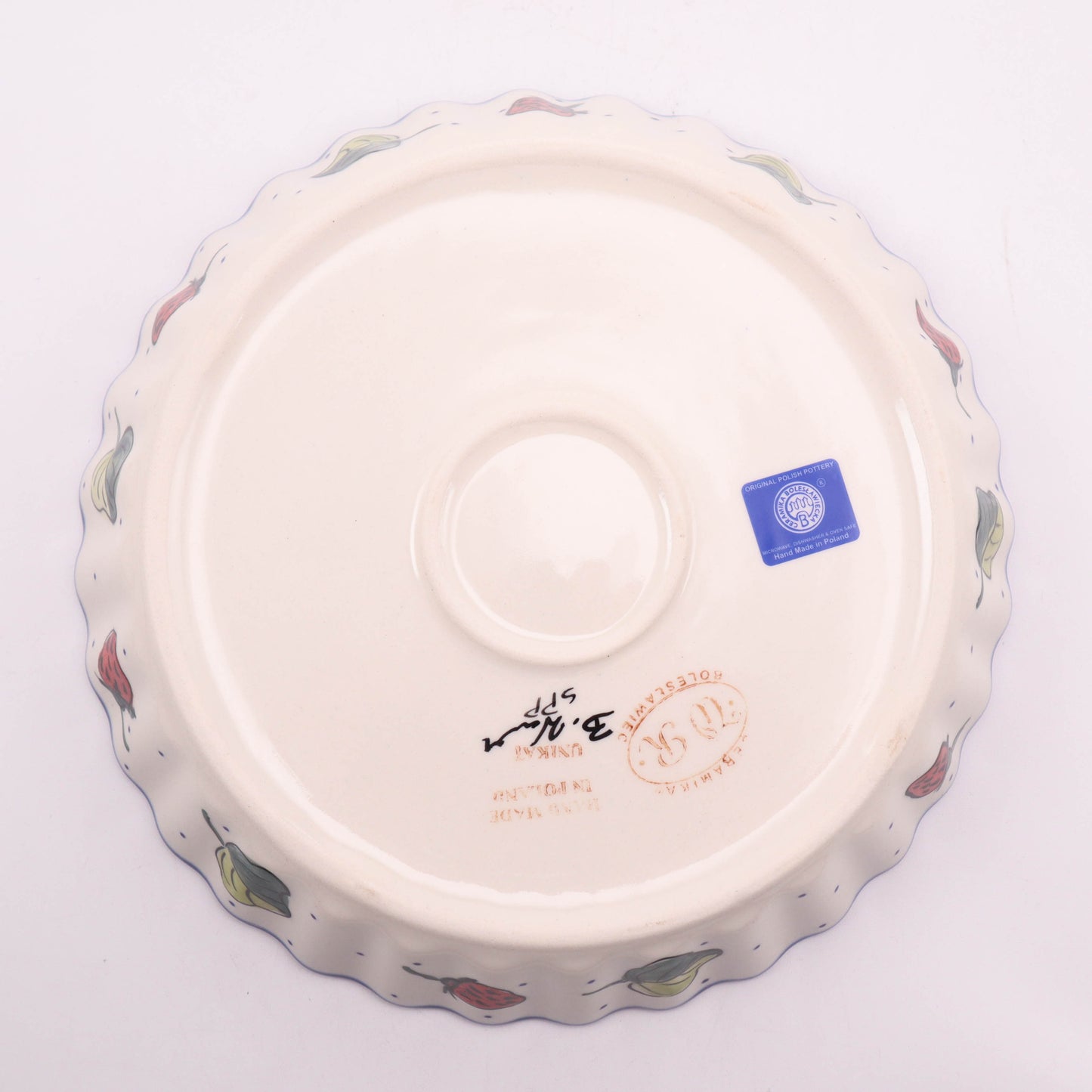 9.5" Pie Baker. Pattern: Strawberry Shortcake