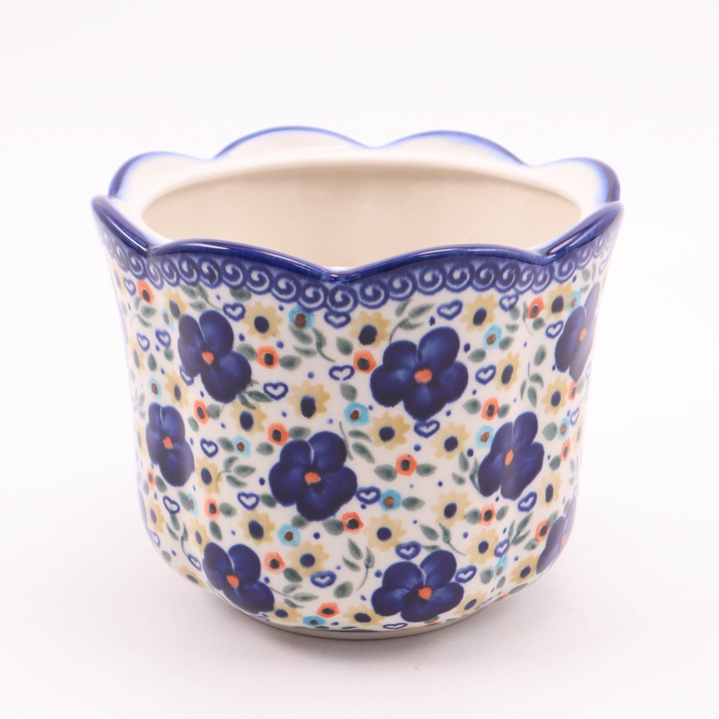 7"x5.5" Fluted Flower Pot. Pattern: Pick A Posy