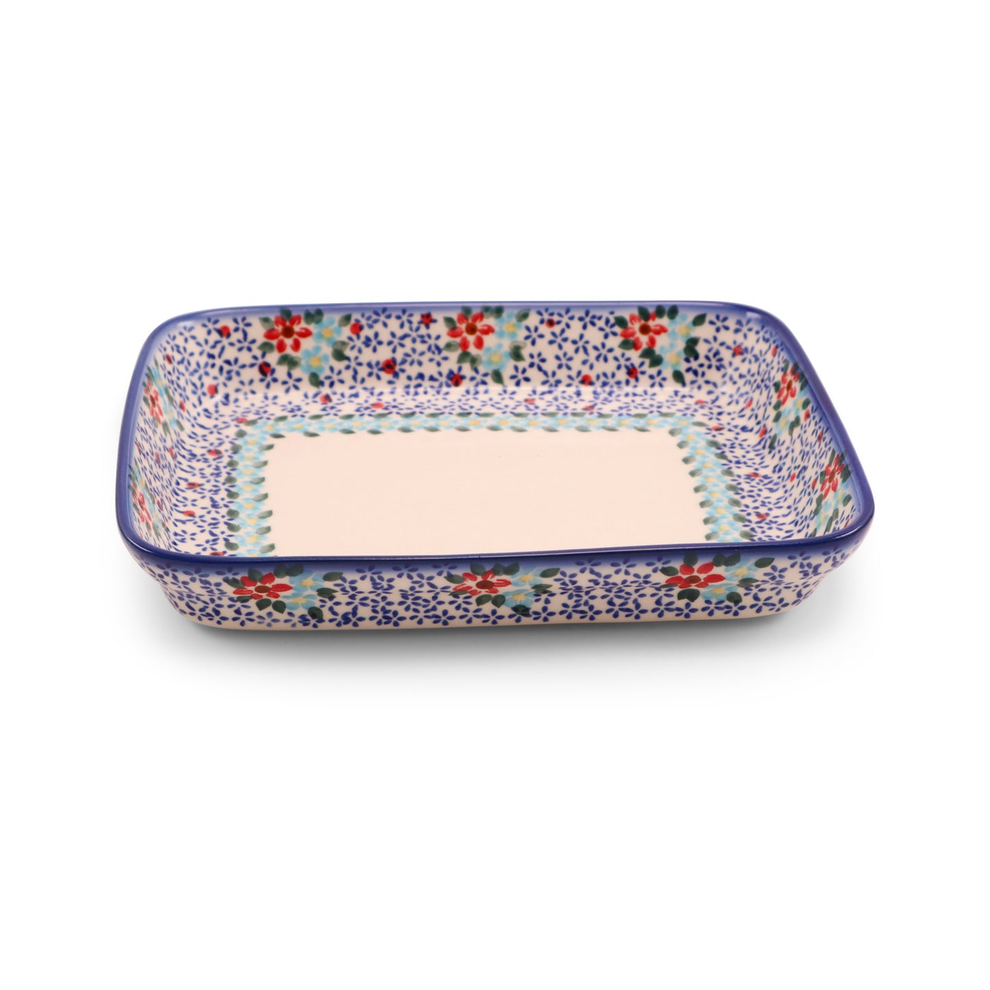 9.5"x7.5" Rectangular Baker. Pattern: Dainty Petals