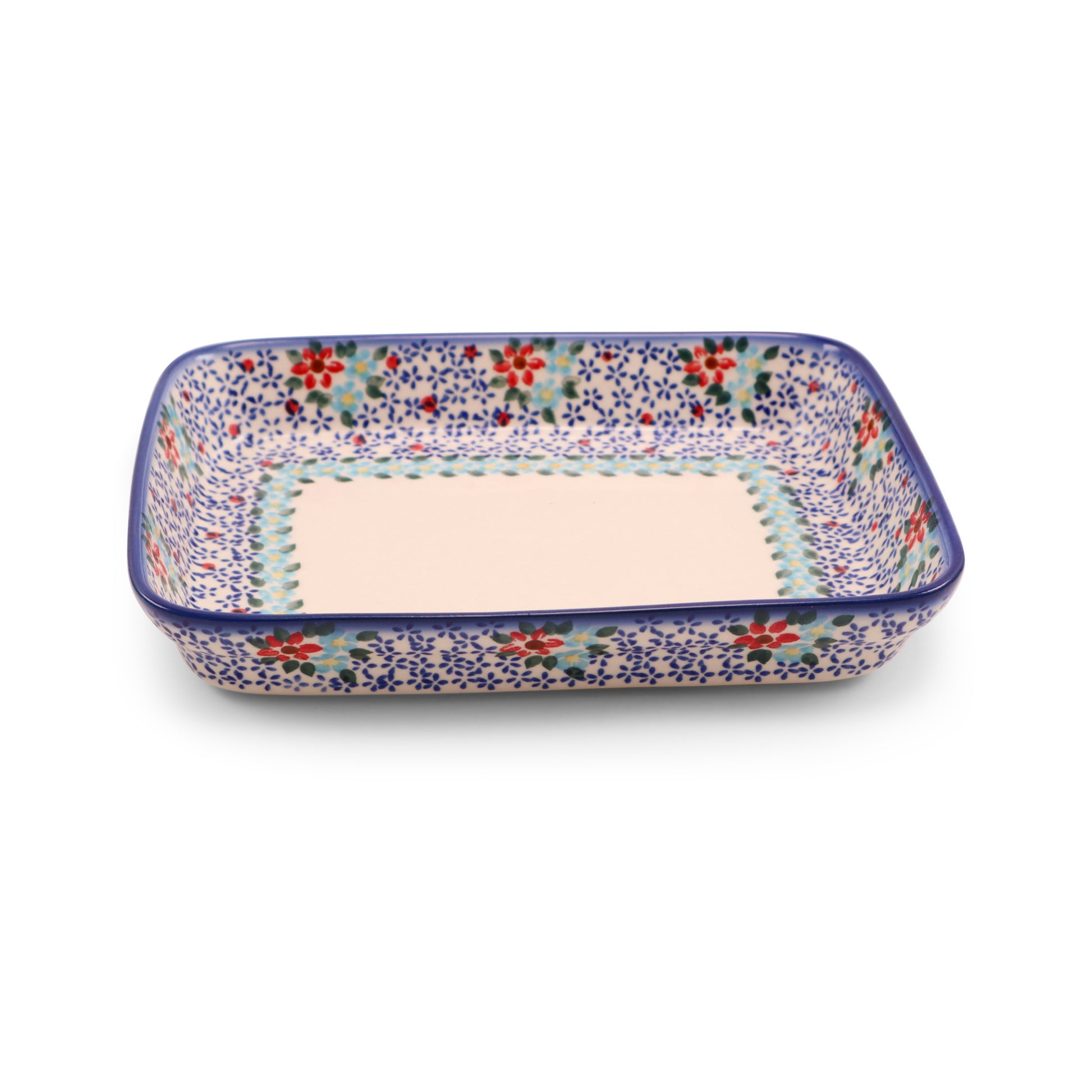 9.5"x7.5" Rectangular Baker. Pattern: Dainty Petals