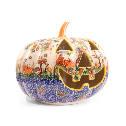 11"x10" XL Jack-O-Lantern. Pattern: Pumpkin Patch