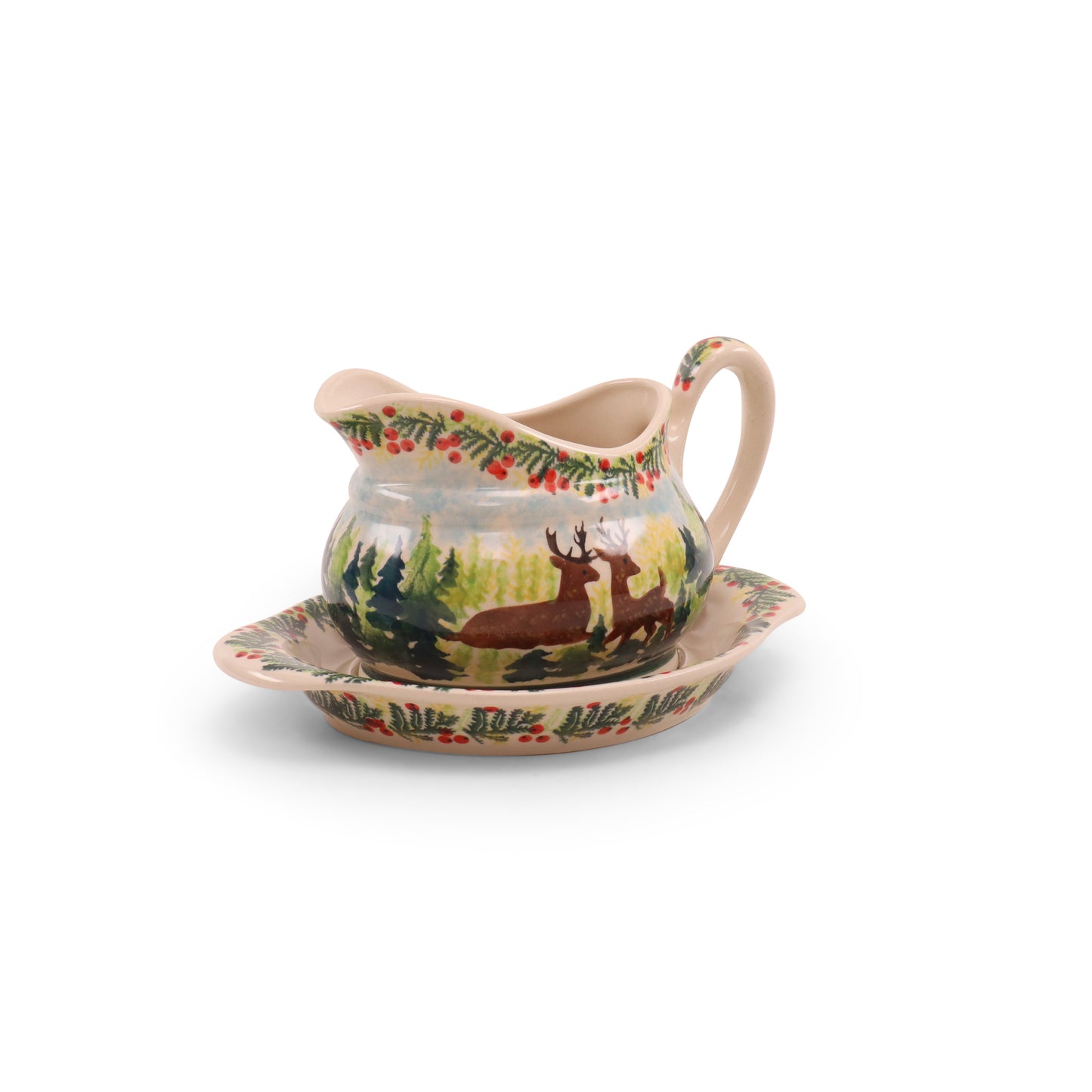 6"x4" Gravy Boat with Platter. Pattern: Big Bucks