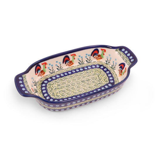 10"x5.5" Oval Serving Dish. Pattern: Rise and Shine