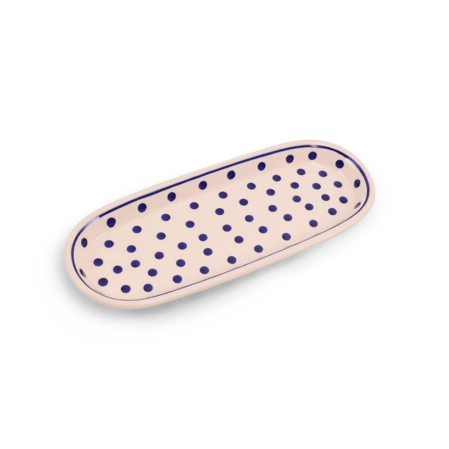 11"x4.5" Oval Serving Dish. Pattern: Dots