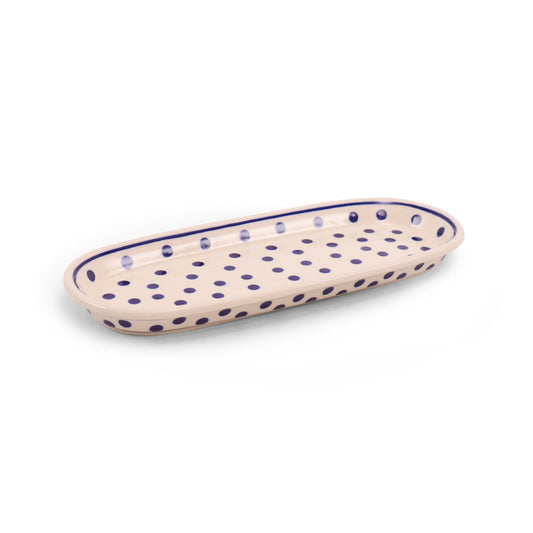 11"x4.5" Oval Serving Dish. Pattern: Dots