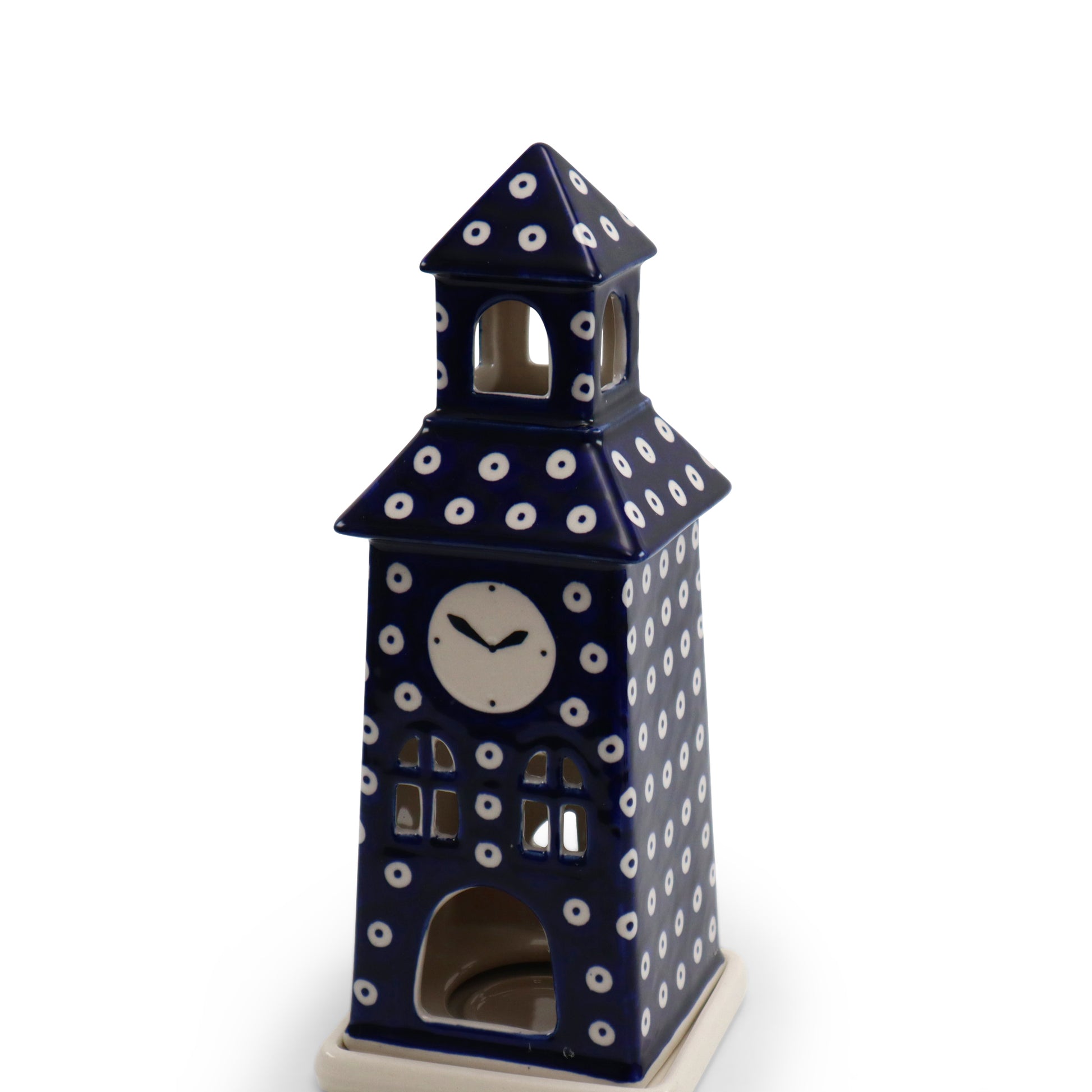 11"x5"x5" Luminary Clock Tower.Pattern: Owl Eye
