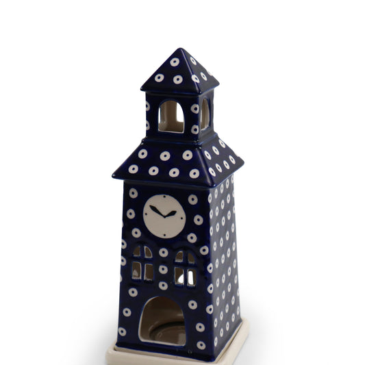 11"x5"x5" Luminary Clock Tower.Pattern: Owl Eye