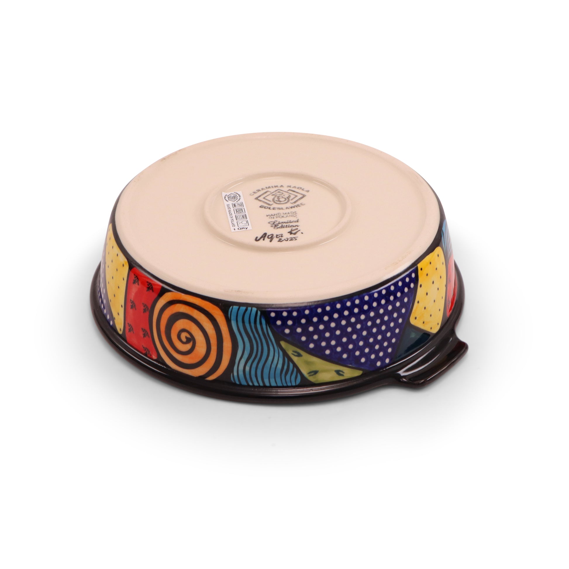 9"x2.5" Covered Dish with Handles LE.Pattern: Unity