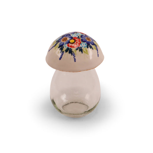 3"x5" Mushroom Jar.Pattern: Summer Wreath