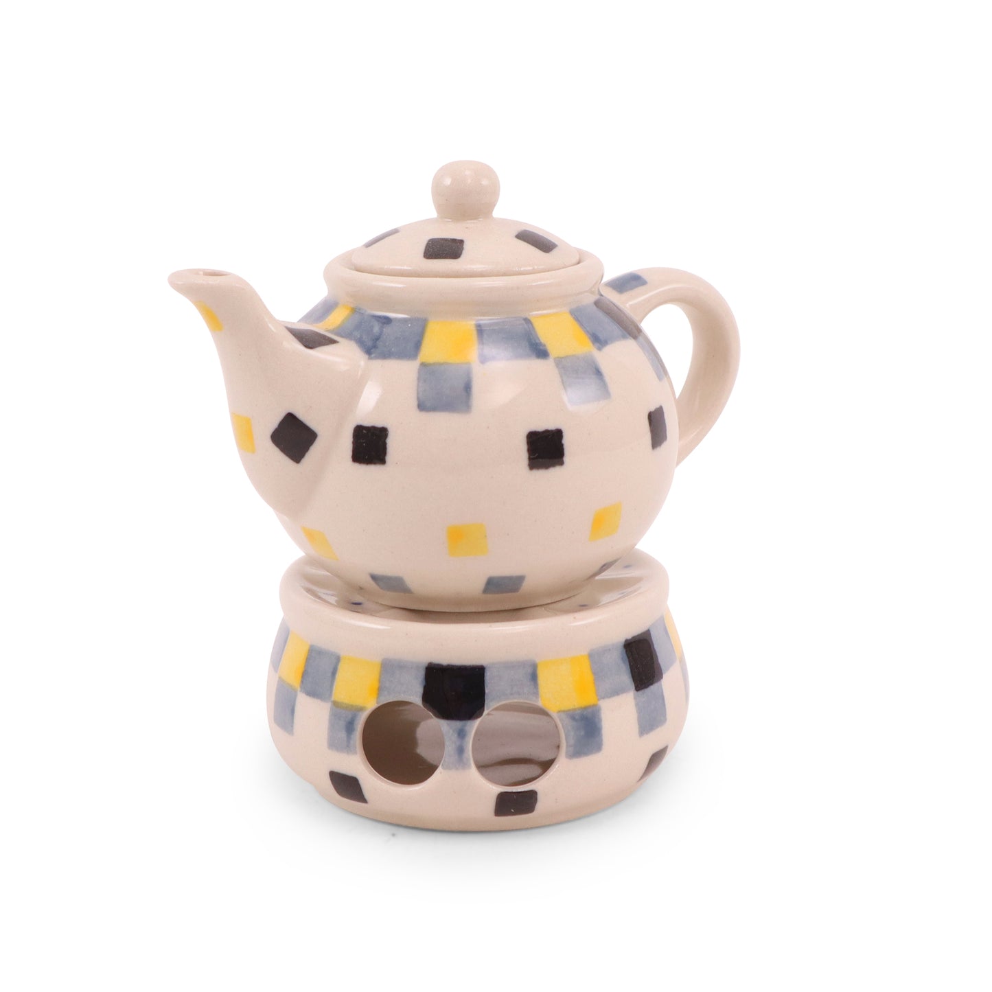 4" Mini Teapot and Warmer. Pattern: Celebration