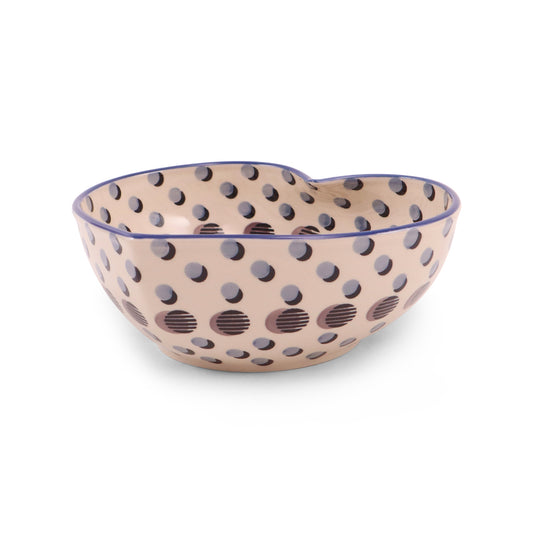 8.5"x7.5" Large Heart Bowl. Pattern: Arcade