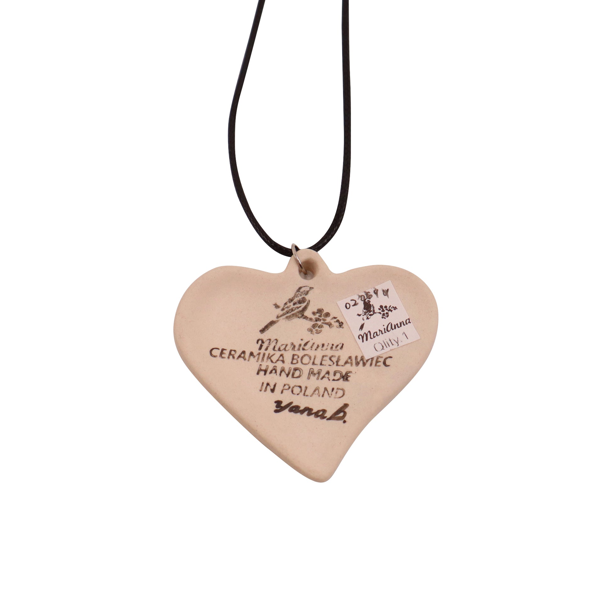 2"x2" Heart Necklace. Pattern: F