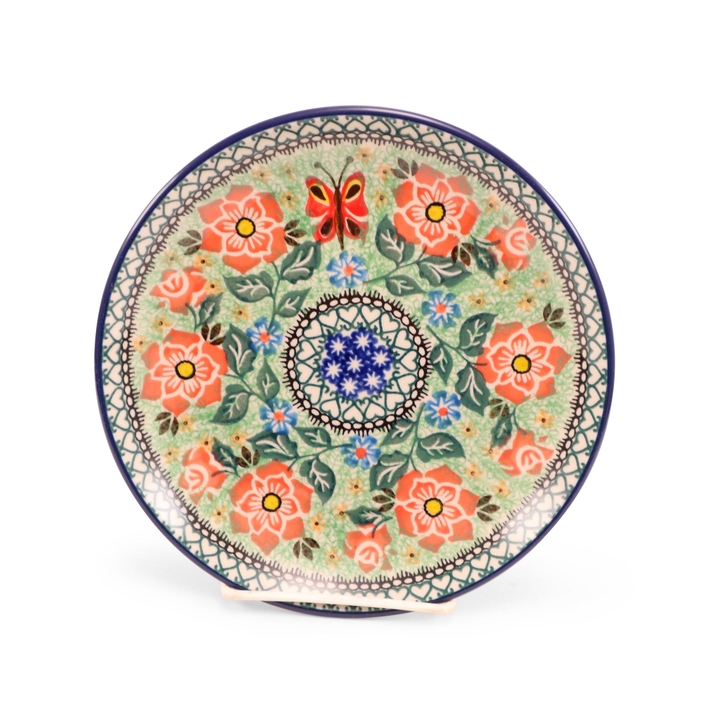 8" Dessert Plate. Pattern: Boho Butterfly