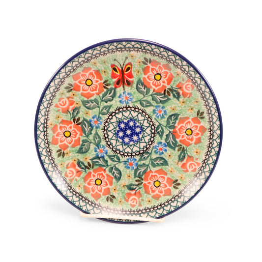 8" Dessert Plate. Pattern: Boho Butterfly