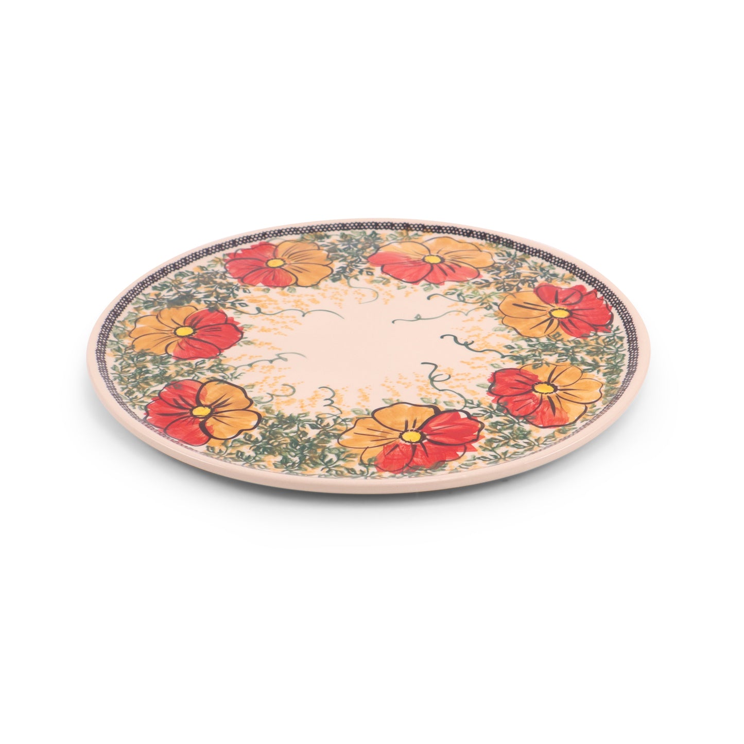 12" Pizza Plate. Pattern: Turning Leaves