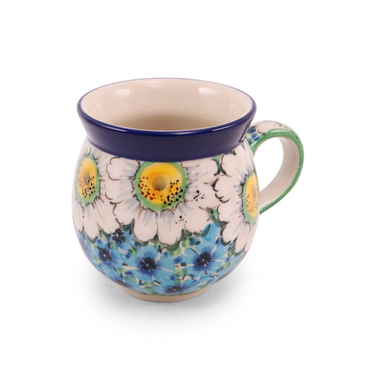 12oz Belly Mug.Pattern: Daisy Parade