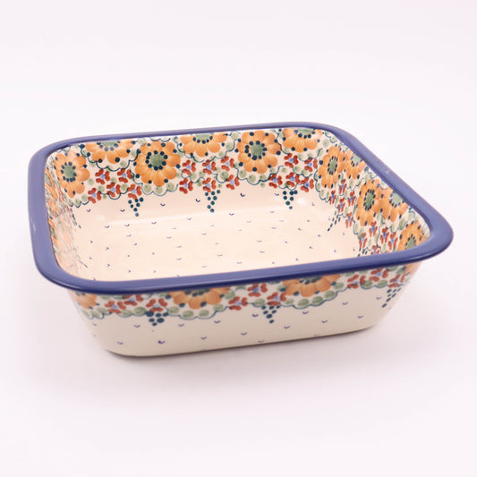 11.5" Square Baker. Pattern: Fireside Chat