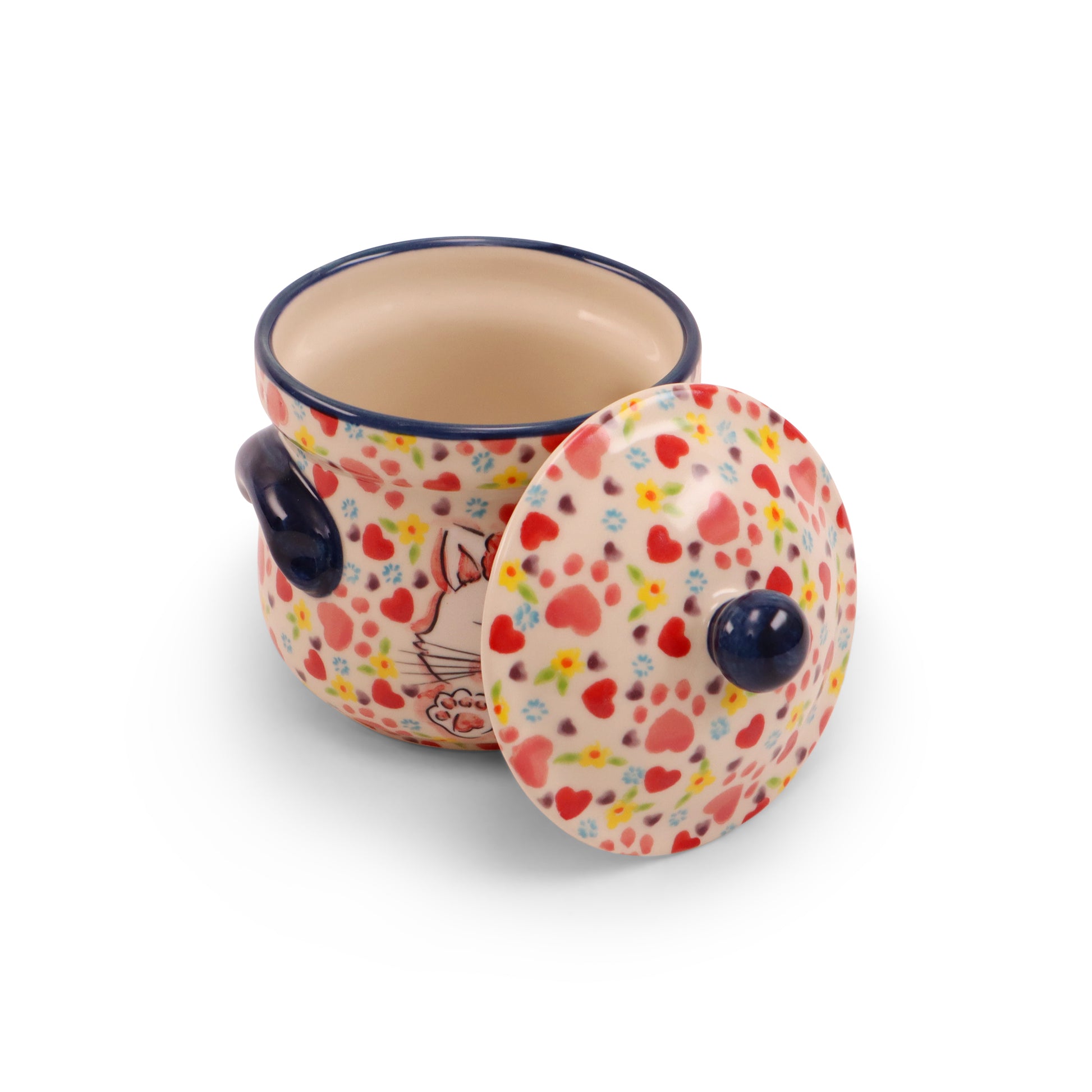 16oz Covered Jar with Handles LE. Pattern: Hi Kitty