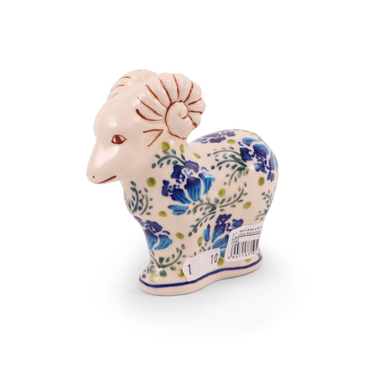 4.5"x4.5" Ram Figurine. Pattern: Bristol Blues