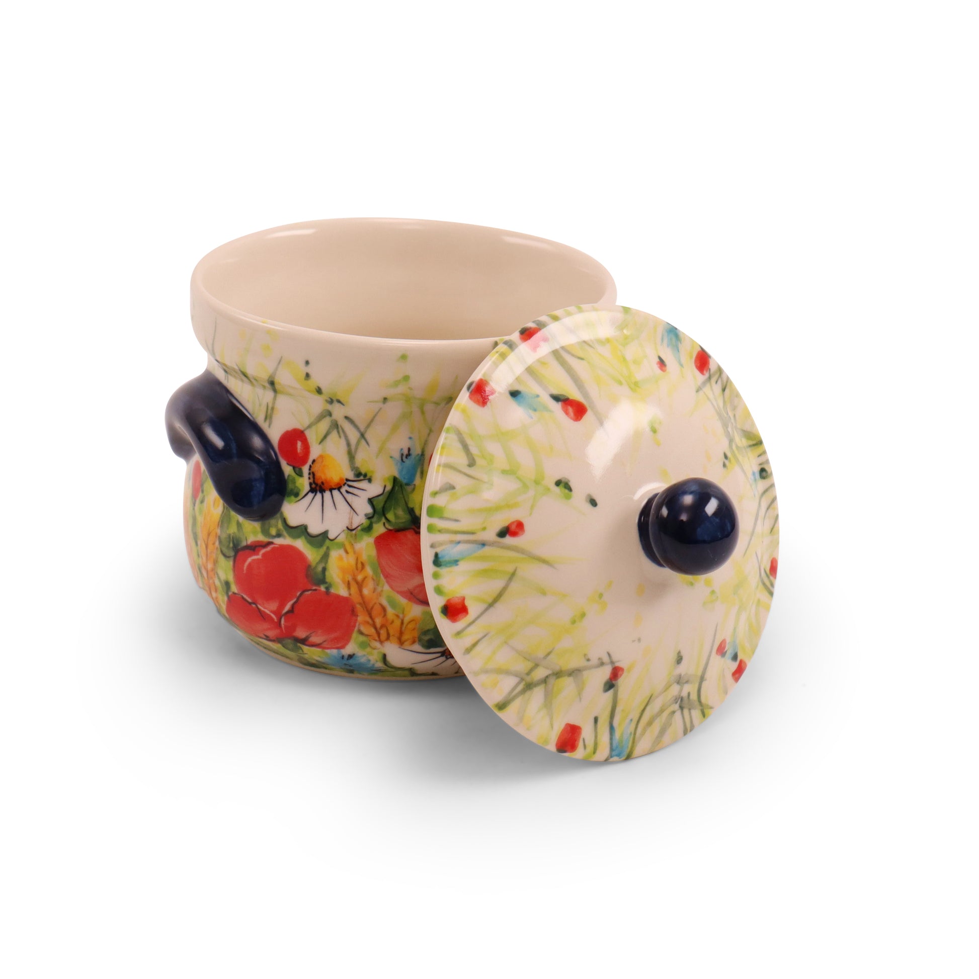 16oz Covered Jar with Handles. Pattern: Lato