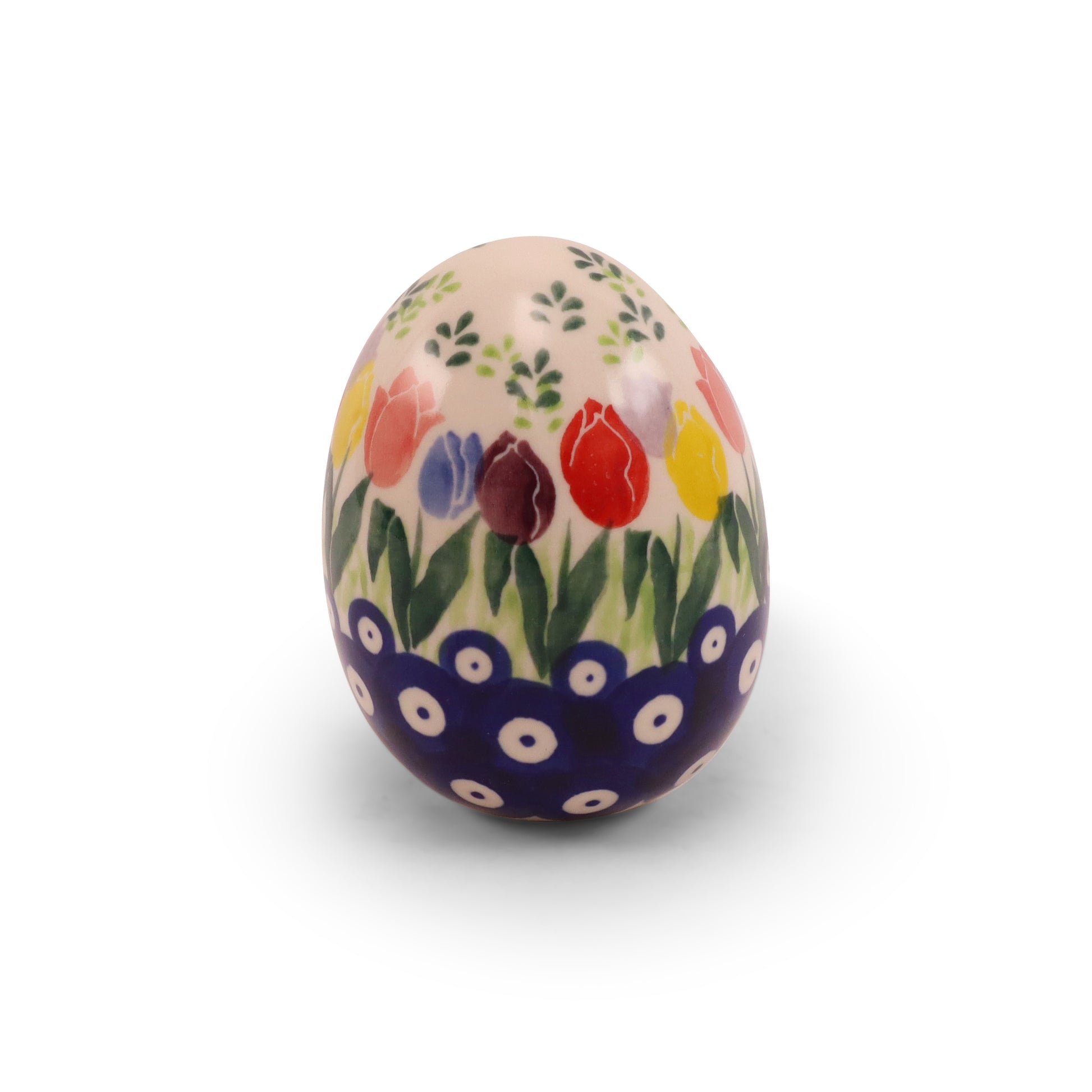 4" Egg Figurine. Pattern: Tulip Time