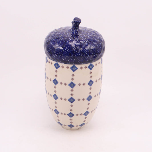 5"x9" Acorn Container with Lid .Pattern: Diamonds
