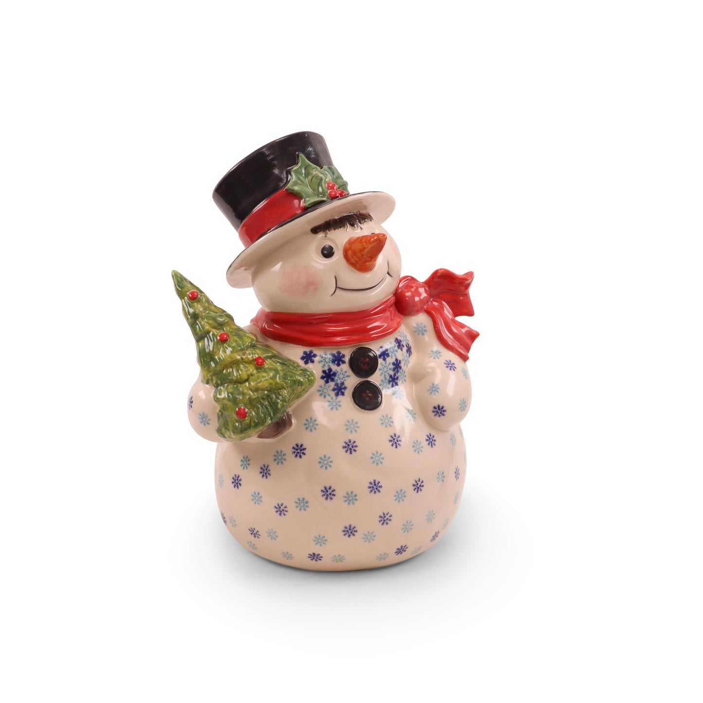 8"x6"x11" Snowman Figurine. Pattern: Snowfall