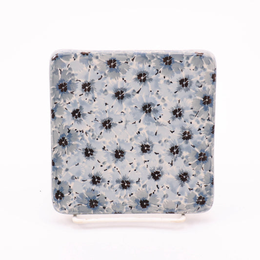 5" Square Trivet. Pattern: Midnight Chicory