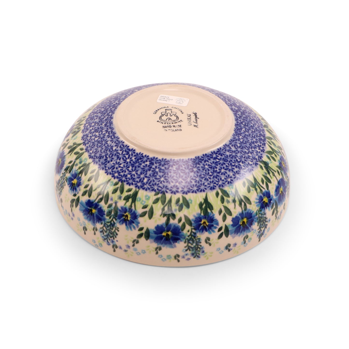 9"x3" Round Bowl. Pattern: Cornflower